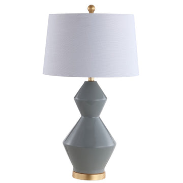 Alba 29" Geometric Ceramic/Metal LED Table Lamp - JONATHAN Y